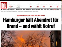 Bild zum Artikel: Sonnenuntergang in Hamburg - Mann hält Abendrot für Brand – und wählt Notruf