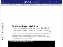 Bild zum Artikel: EU-Abgeordneter: „Kritik an Massenmigration wird zu einer Straftat!“
