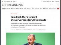 Bild zum Artikel: Altersvorsorge: Friedrich Merz fordert Steuervorteile für Aktienkäufe
