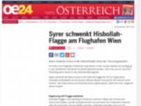 Bild zum Artikel: Flüchtling schwenkt Hisbollah-Flagge am Flughafen Wien