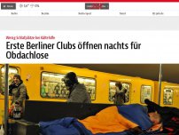 Bild zum Artikel: Erste Berliner Clubs öffnen nachts für Obdachlose
