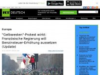 Bild zum Artikel: 'Gelbwesten'-Protest wirkt: Französische Regierung will Benzinsteuer-Erhöhung aussetzen