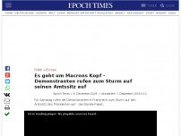 Bild zum Artikel: Es geht um Macrons Kopf – Demonstranten rufen zum Sturm auf seinen Amtssitz auf