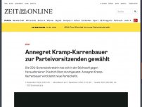 Bild zum Artikel: CDU: Annegret Kramp-Karrenbauer zur Parteivorsitzenden gewählt