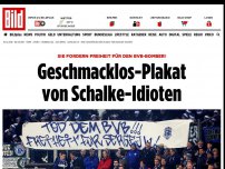 Bild zum Artikel: Es geht um den BVB-Bomber - Geschmacklos-Plakat von Schalke-Idioten