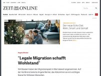 Bild zum Artikel: Angela Merkel: 'Legale Migration schafft Wohlstand'