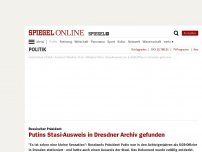 Bild zum Artikel: Russischer Präsident: Putins Stasi-Ausweis in Dresdner Archiv gefunden
