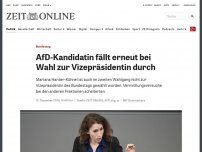 Bild zum Artikel: Bundestag: AfD-Kandidatin fällt erneut bei Wahl zur Vizepräsidentin durch