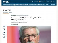 Bild zum Artikel: Sarrazin wirft SPD-Vorstand Angriff auf seine Meinungsfreiheit vor