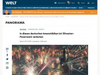 Bild zum Artikel: In diesen deutschen Innenstädten ist Silvester-Feuerwerk verboten