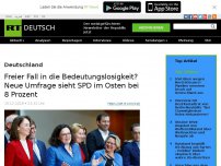 Bild zum Artikel: Freier Fall in die Bedeutungslosigkeit? Neue Umfrage sieht SPD im Osten bei 8 Prozent