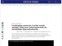 Bild zum Artikel: Fünfköpfige deutsche Familie erhält weniger Geld zum Lebensunterhalt als vierköpfige Migrantenfamilie