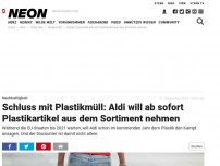 Bild zum Artikel: Nachhaltigkeit: Schluss mit Plastikmüll: Aldi will ab sofort Plastikartikel aus dem Sortiment nehmen