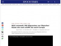 Bild zum Artikel: NGO sammelt 300 Migranten vor libyscher Küste ein und schifft sie nach Europa