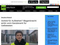 Bild zum Artikel: Vorbild für Aufstehen? Wagenknecht wirbt  vorm Kanzleramt für Gelbwesten