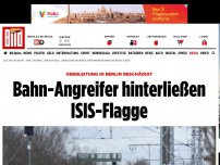 Bild zum Artikel: Oberleitung beschädigt - Bahn-Angreifer hinterließen ISIS-Flagge