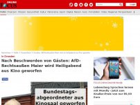 Bild zum Artikel: In Dresden - Nach Beschwerden von Gästen: AfD-Rechtsaußen Maier wird Heiligabend aus Kino geworfen
