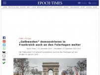 Bild zum Artikel: „Gelbwesten“ demonstrieren in Frankreich auch an den Feiertagen weiter