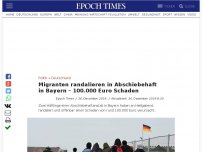 Bild zum Artikel: Migranten randalieren in Abschiebehaft in Bayern – 100.000 Euro Schaden