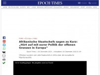 Bild zum Artikel: Afrikanische Staatschefs sagen zu Kurz: „Hört auf mit eurer Politik der offenen Grenzen in Europa“