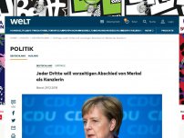 Bild zum Artikel: Jeder Dritte will vorzeitigen Abschied von Merkel als Kanzlerin