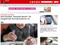 Bild zum Artikel: Kampf gegen Altersarmut - Heil kündigt 'Respekt-Rente' für langjährige Geringverdiener an