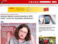 Bild zum Artikel: Bedingungsloses Grundeinkommen - Andrea Nahles macht deutlich: SPD steht 'nicht für bezahltes Nichtstun'