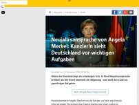 Bild zum Artikel: Neujahrsansprache von Angela Merkel: Kanzlerin sieht Deutschland vor wichtigen Aufgaben