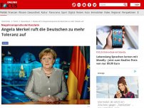Bild zum Artikel: Neujahrsansprache der Kanzlerin - Angela Merkel ruft die Deutschen zu mehr Toleranz auf