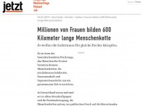 Bild zum Artikel: Millionen von Frauen bilden 600 Kilometer lange Menschenkette