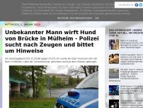 Bild zum Artikel: Unbekannter Mann wirft Hund von Brücke in Mülheim - Polizei sucht nach Zeugen und bittet um Hinweise