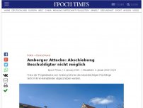 Bild zum Artikel: Amberger Attacke: Abschiebung Beschuldigter nicht möglich