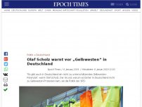 Bild zum Artikel: Olaf Scholz warnt vor „Gelbwesten“ in Deutschland