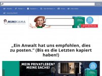 Bild zum Artikel: „Ein Anwalt hat uns empfohlen, dies zu posten.“ (Bis es die letzten kapiert haben!)