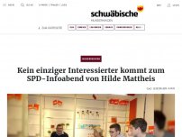 Bild zum Artikel: Kein einziger Interessierter kommt zum SPD-Infoabend von Hilde Mattheis