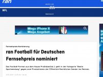 Bild zum Artikel: ranNFL für Deutschen Fernsehpreis nominiert