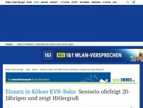 Bild zum Artikel: Einsatz in Kölner KVB-Bahn: Seniorin ohrfeigt 20-Jährigen und zeigt Hitlergruß