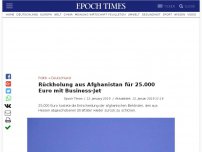 Bild zum Artikel: Rückholung aus Afghanistan für 25.000 Euro mit Business-Jet