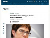 Bild zum Artikel: Kramp-Karrenbauer zieht gegen Deutsche Umwelthilfe ins Feld