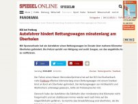 Bild zum Artikel: B31 bei Freiburg: Autofahrer hindert Krankenwagen kilometerlang am Überholen