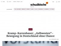 Bild zum Artikel: Kramp-Karrenbauer: „Gelbwesten“-Bewegung in Deutschland ohne Chance
