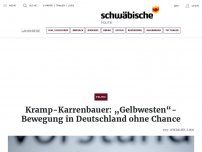 Bild zum Artikel: Kramp-Karrenbauer: „Gelbwesten“-Bewegung in Deutschland ohne Chance