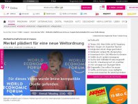Bild zum Artikel: Weltwirtschaftsforum in Davos: Angela Merkel plädiert für neue Weltordnung