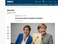 Bild zum Artikel: Kramp-Karrenbauer beliebter als Merkel