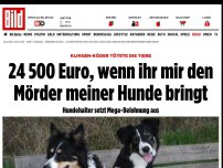 Bild zum Artikel: Klingen-Köder tötete die Tiere - 24 500 Euro für den Mörder meiner Hunde