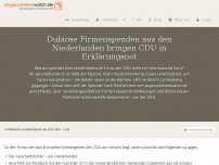 Bild zum Artikel: Dubiose Firmenspenden aus den Niederlanden bringen CDU in Erklärungsnot