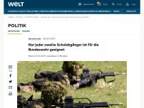 Bild zum Artikel: Nur jeder zweite Schulabgänger ist für die Bundeswehr geeignet
