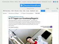 Bild zum Artikel: Deutschlandfunk | Informationen am Morgen | In 17 Tagen zur Krankenpflegerin