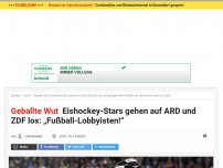 Bild zum Artikel: Geballte Wut: Eishockey-Stars gehen auf ARD und ZDF los: „Fußball-Lobbyisten!“