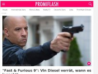 Bild zum Artikel: 'Fast & Furious 9': Vin Diesel verrät, wann es losgeht!